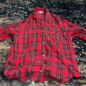 Victoria’s secret Red Plaid Holiday Pajama Top XL